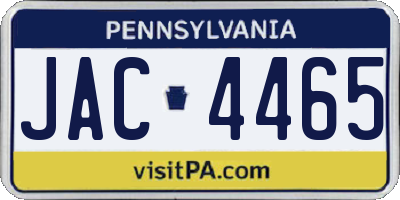 PA license plate JAC4465