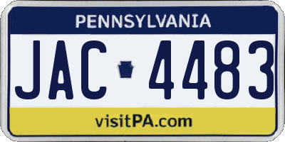 PA license plate JAC4483