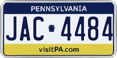 PA license plate JAC4484