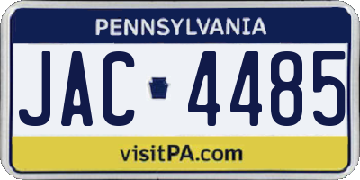 PA license plate JAC4485