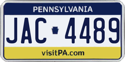 PA license plate JAC4489