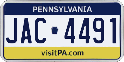 PA license plate JAC4491