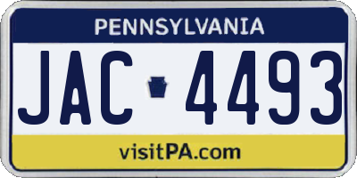 PA license plate JAC4493