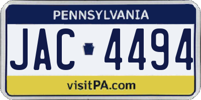 PA license plate JAC4494