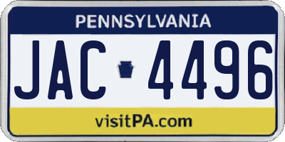 PA license plate JAC4496