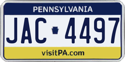 PA license plate JAC4497