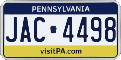 PA license plate JAC4498