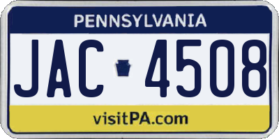PA license plate JAC4508