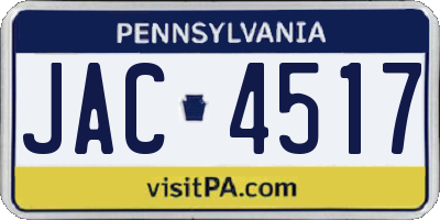 PA license plate JAC4517