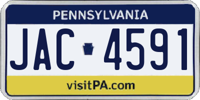 PA license plate JAC4591