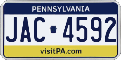 PA license plate JAC4592