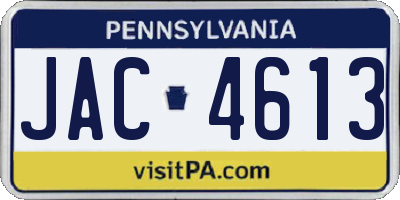 PA license plate JAC4613