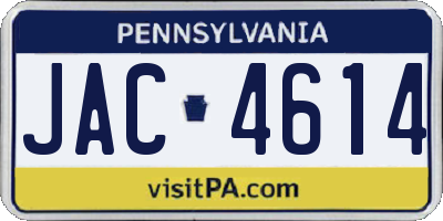 PA license plate JAC4614