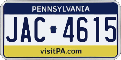 PA license plate JAC4615