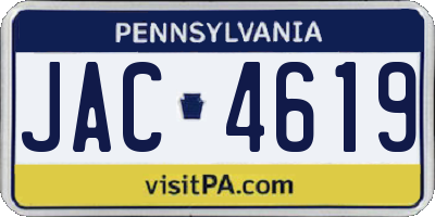 PA license plate JAC4619
