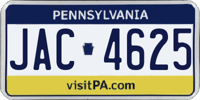 PA license plate JAC4625