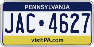 PA license plate JAC4627