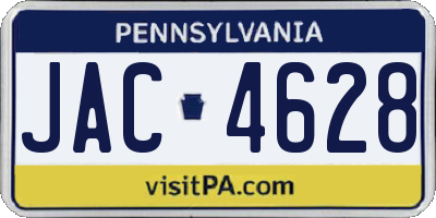 PA license plate JAC4628