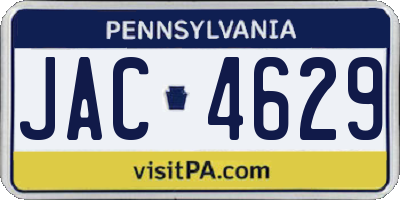 PA license plate JAC4629