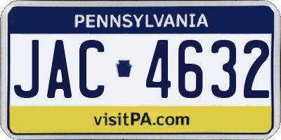 PA license plate JAC4632