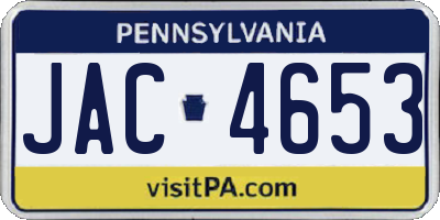 PA license plate JAC4653