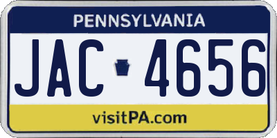 PA license plate JAC4656