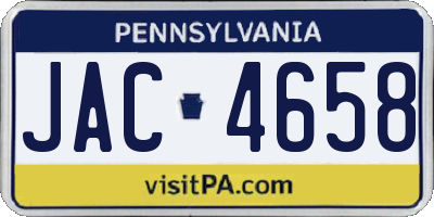 PA license plate JAC4658
