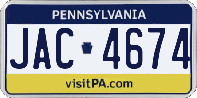 PA license plate JAC4674