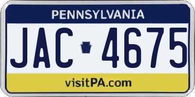 PA license plate JAC4675
