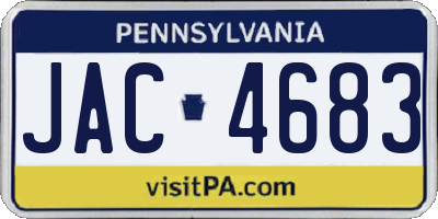 PA license plate JAC4683