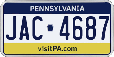 PA license plate JAC4687