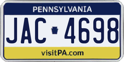 PA license plate JAC4698