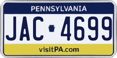 PA license plate JAC4699