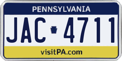 PA license plate JAC4711