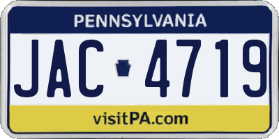 PA license plate JAC4719