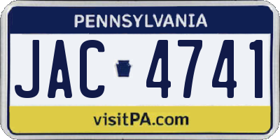 PA license plate JAC4741
