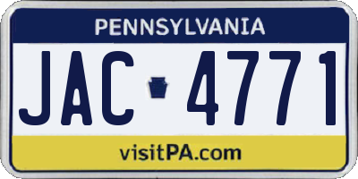 PA license plate JAC4771