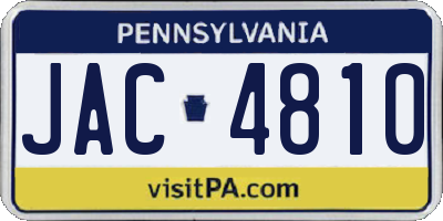 PA license plate JAC4810