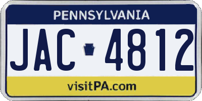 PA license plate JAC4812