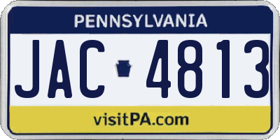 PA license plate JAC4813