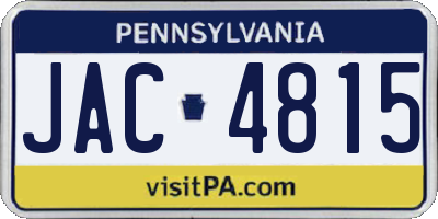 PA license plate JAC4815