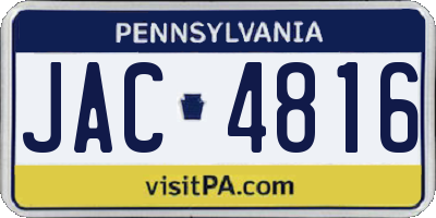 PA license plate JAC4816