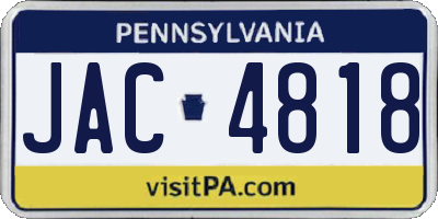 PA license plate JAC4818