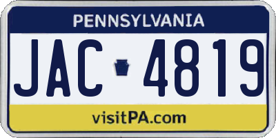 PA license plate JAC4819