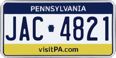 PA license plate JAC4821