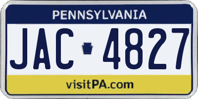 PA license plate JAC4827