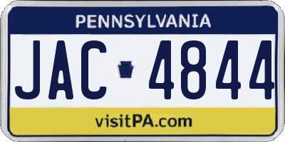PA license plate JAC4844