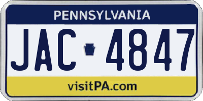 PA license plate JAC4847