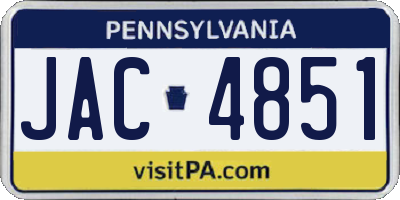 PA license plate JAC4851