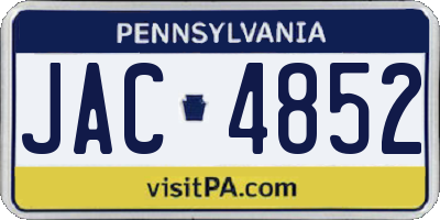 PA license plate JAC4852